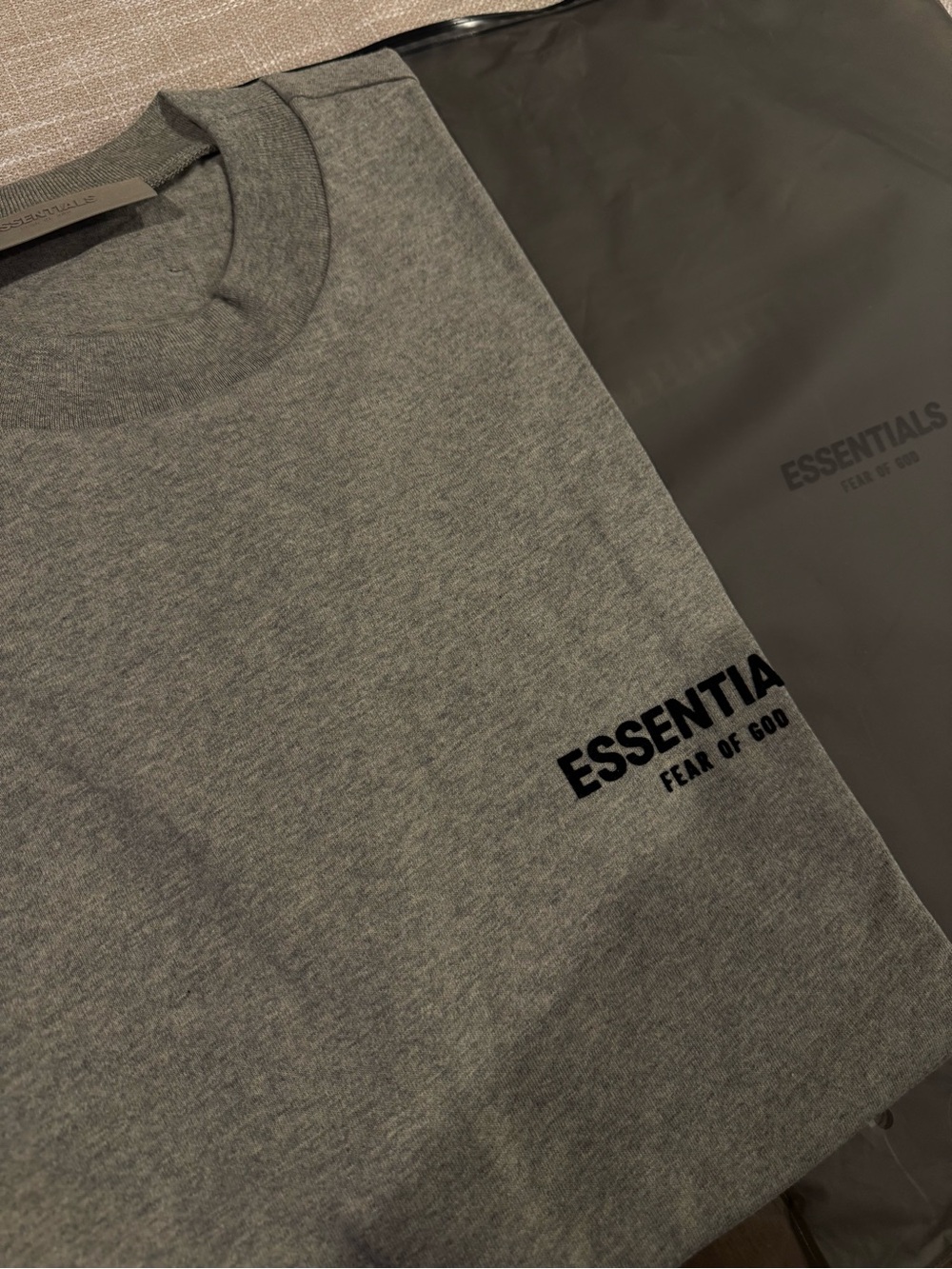 Fear of God ESSENTIALS Gray Short Sleeve Logo Tee